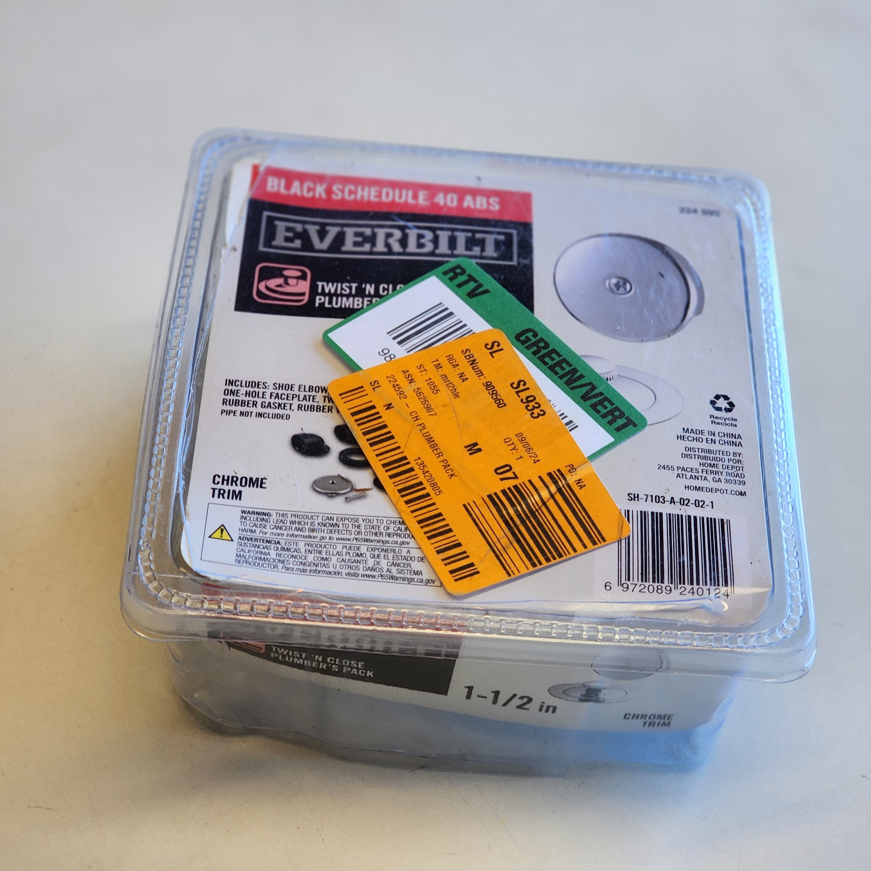 CH PLUMBER PACK DRAIN KIT BLK ABS (435CP) CH PLUMBER PACK DRAIN KIT BLK ABS (435CP)